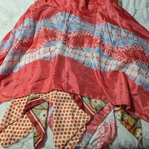 Vibrant Pink and Blue Patterned Skirt